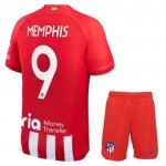 Günstige Fußballtrikots Atlético Madrid Memphis 9 Kinder Heimtrikot 2023-24 Kurzarm